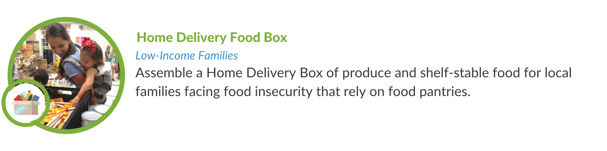 Home Delivery Food Boxes for Low-income families